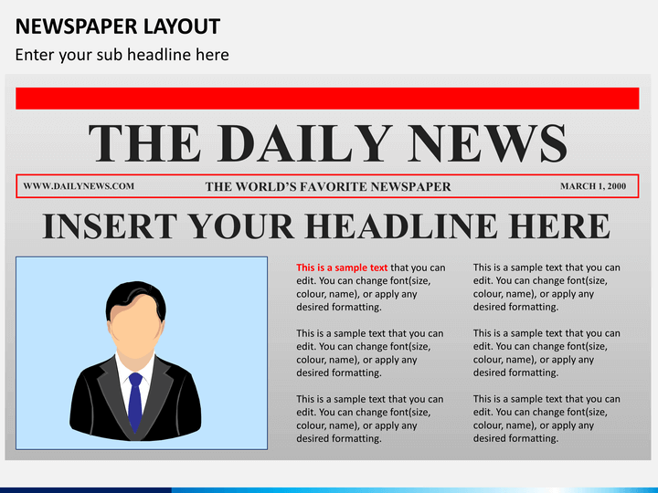 Newspaper Layout PowerPoint SketchBubble
