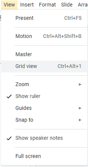 Grid View Google Slides