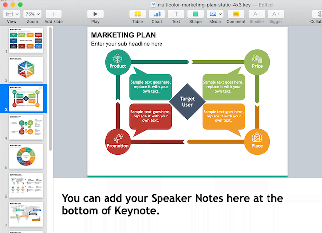 how to show notes in keynote during presentation