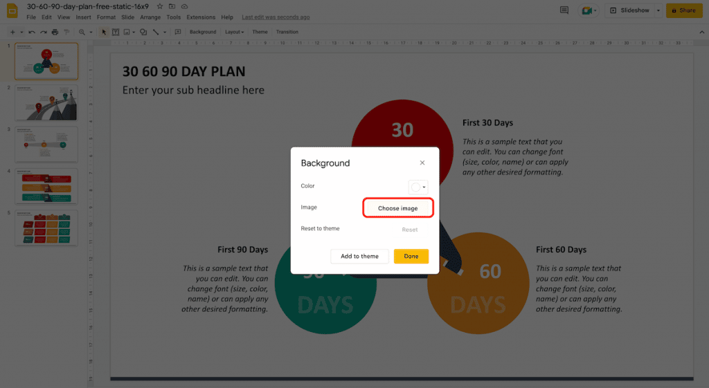 Choose Image in Google Slides