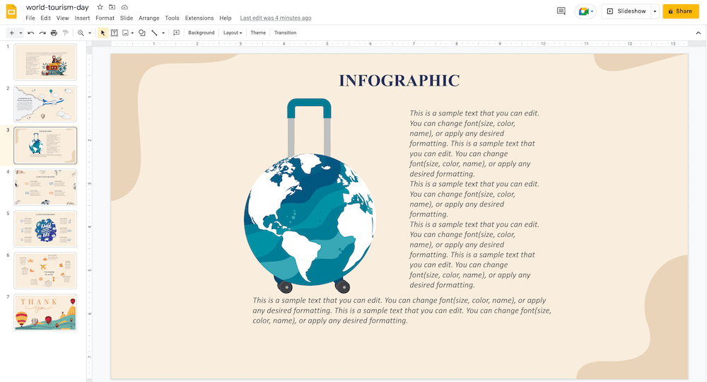 Text wrap option in google slides