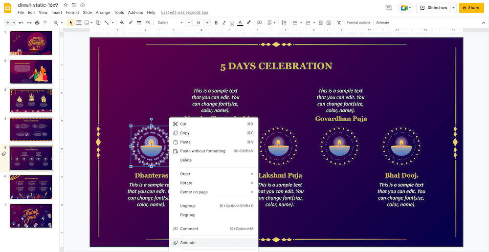 Add Animation in Google Slides