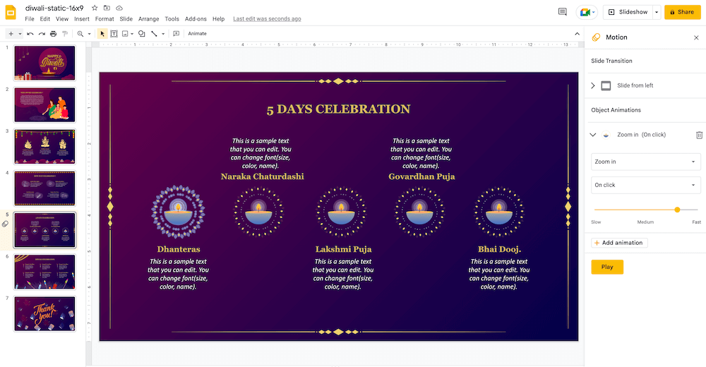 Add Animation in Google Slides