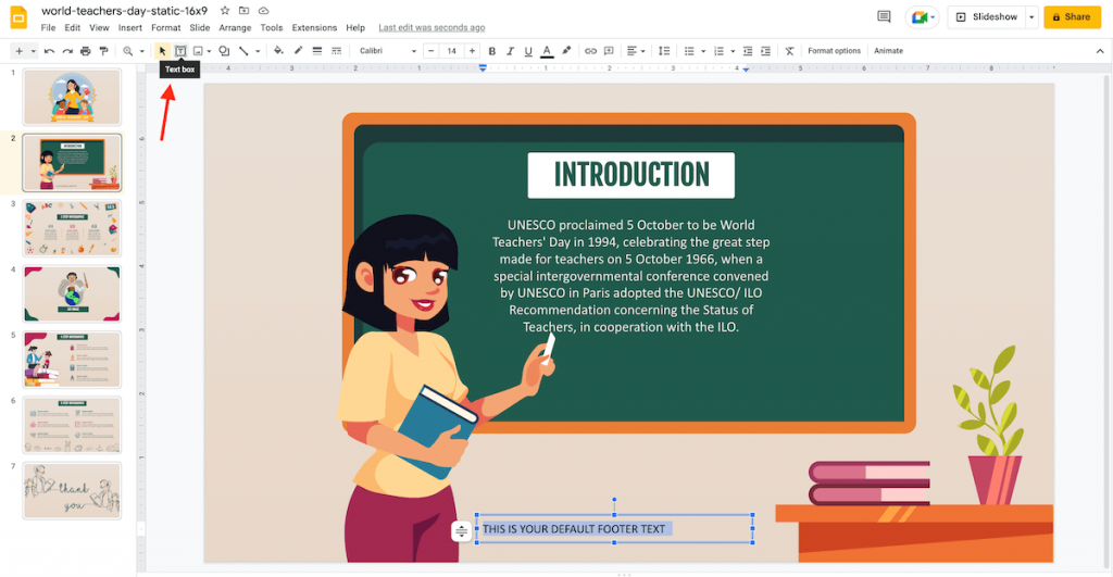 Add text box in google slides