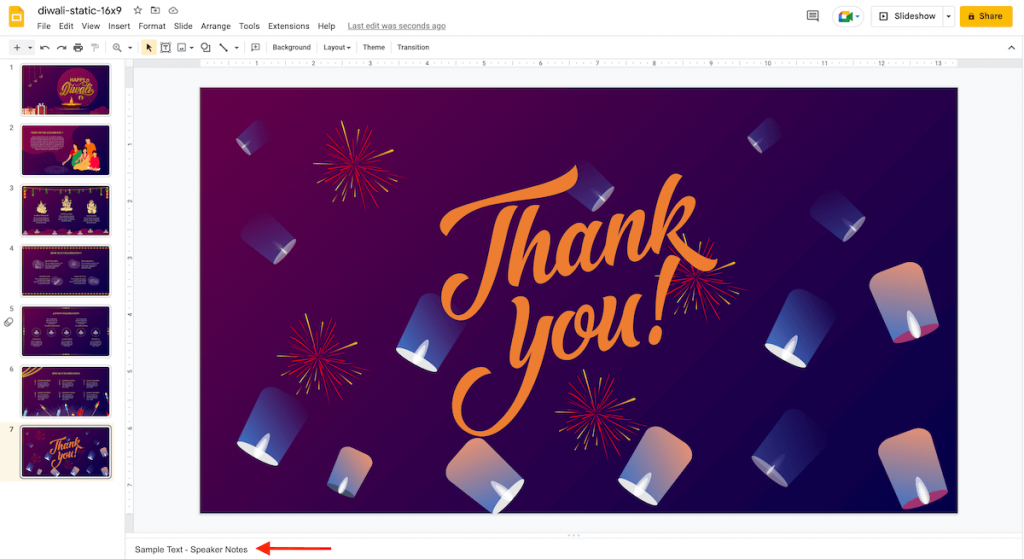 speaker notes in google slides