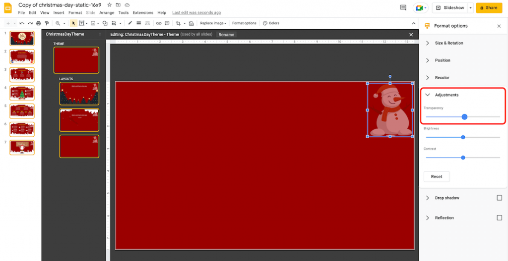 Image Transparency in Google Slides