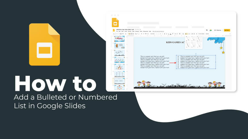 How to Add a Bulleted or Numbered List in Google Slides