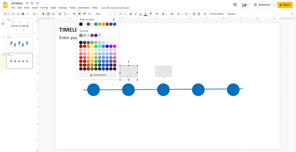 Change shape colors in Google Slides