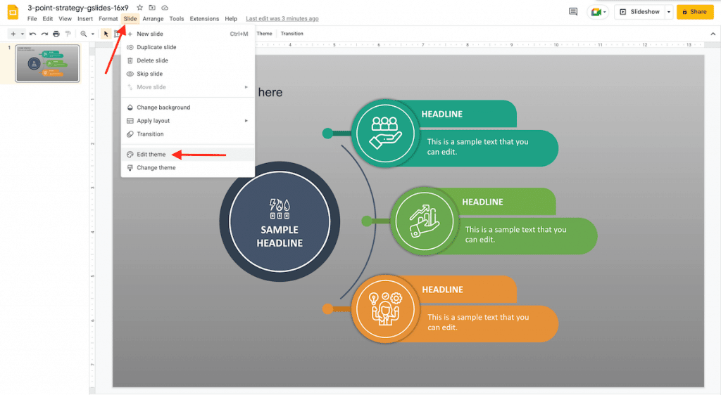 Edit Theme Layouts in Google Slides