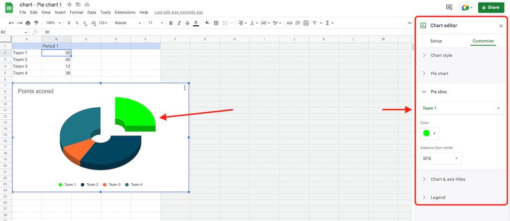 Customize chart options in Google Slides