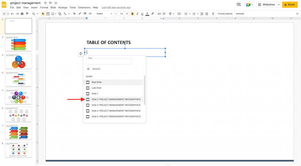 Insert link in Google Slides