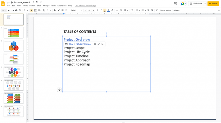 How to Create a Table of Contents in Google Slides?
