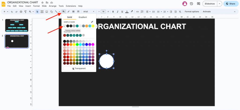 Change Shape Color in Google Slides