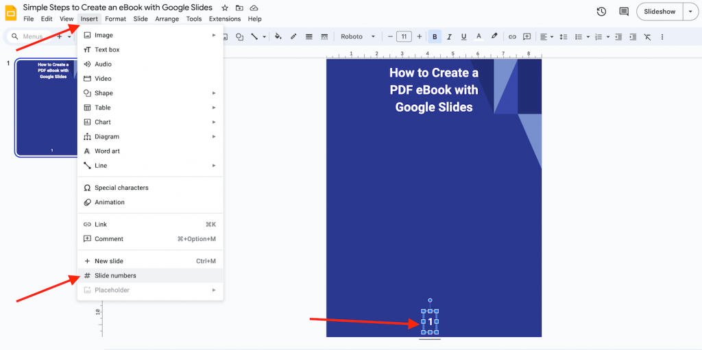 Page Number in Google Slides