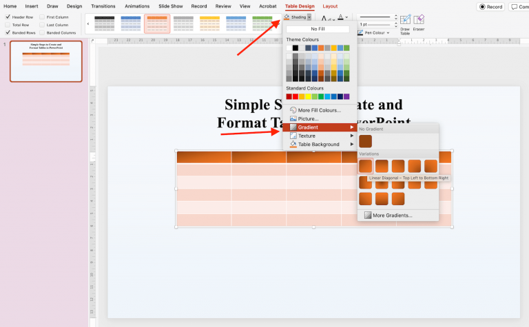 Simple Steps to Create and Format Tables in PowerPoint