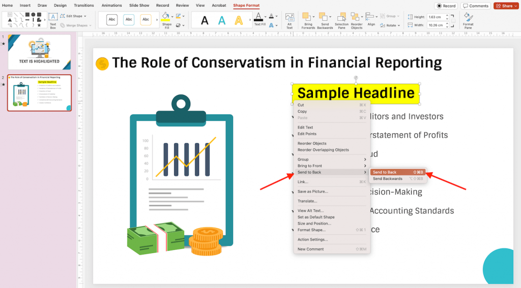 Highlight text in PowerPoint using a shape - 4