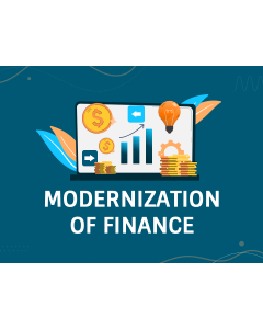 Plantilla de PowerPoint y Google Slides sobre modernización de las finanzas