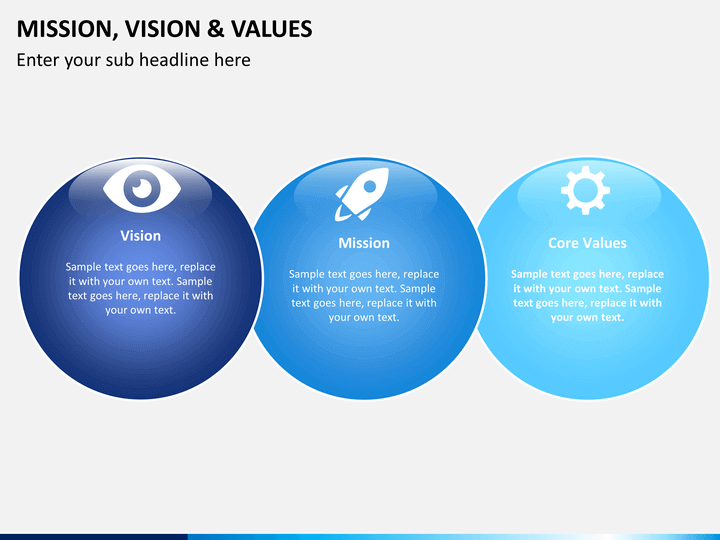 Mission, Vision and Values PowerPoint Template SketchBubble