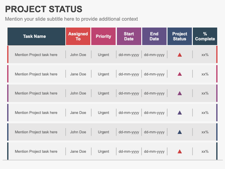Project Status Powerpoint Template Sketchbubble
